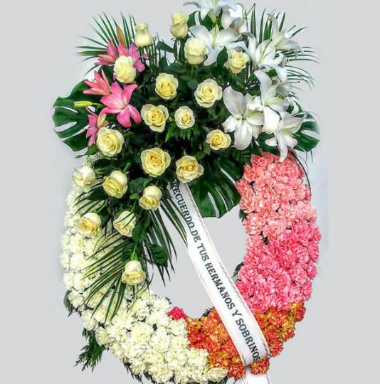 Corona de flores para entierros